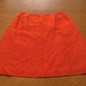 Talbots Silk & Linen bright red fully lined mini pencil skirt with pockets sz 8P